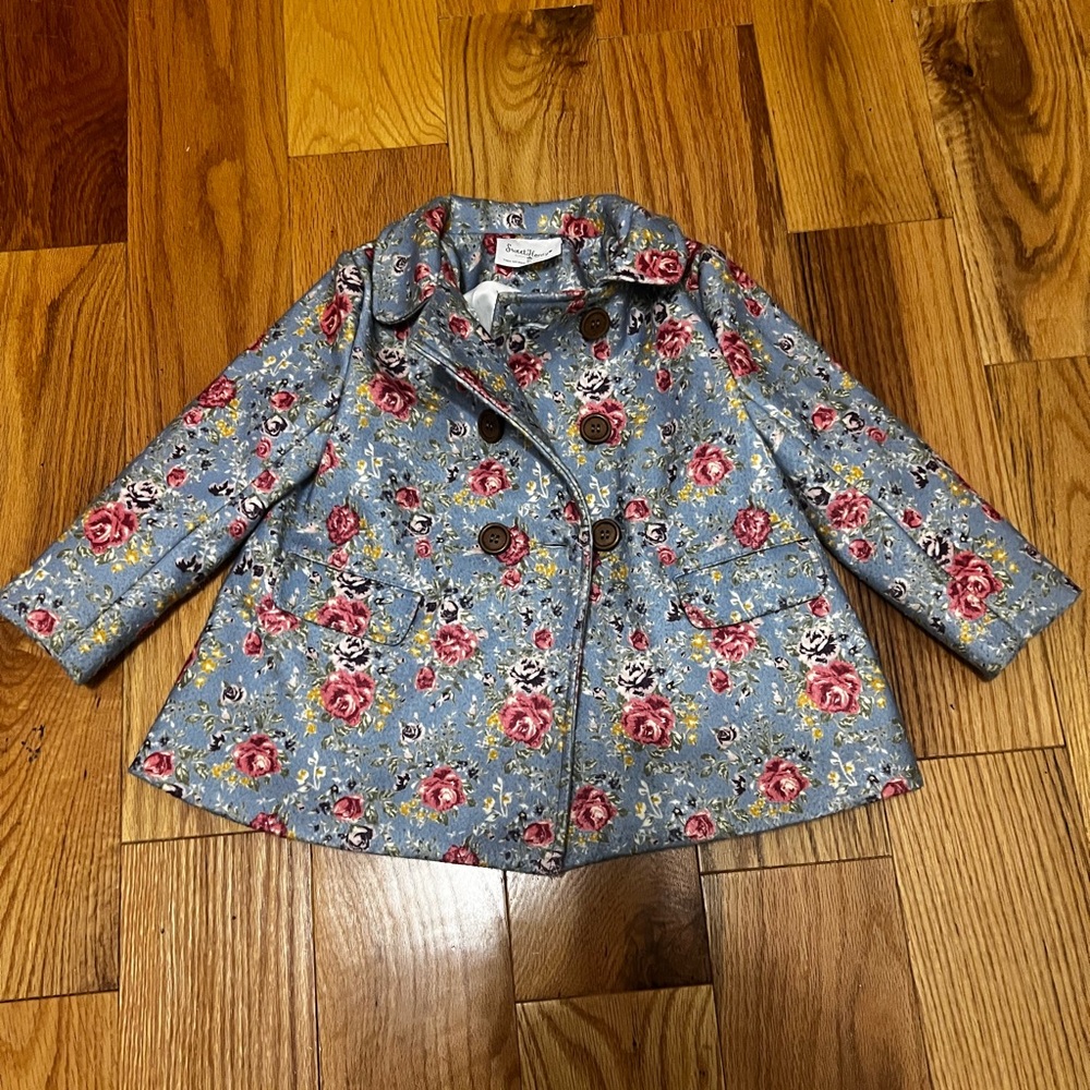 SweetHoney Floral Blue Pea Coat